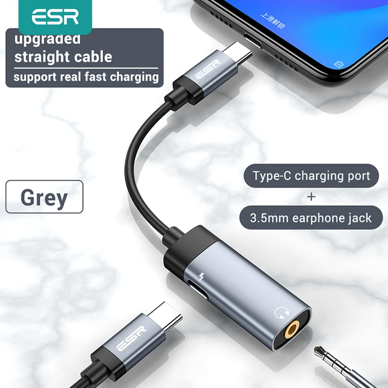 ESR USB C to 3.5mm DAC AUX Headphones Type C 3.5 Jack Adapter Audio Cable For iPad Pro 11 Samsung S20 etc AUX Earphone Converter
