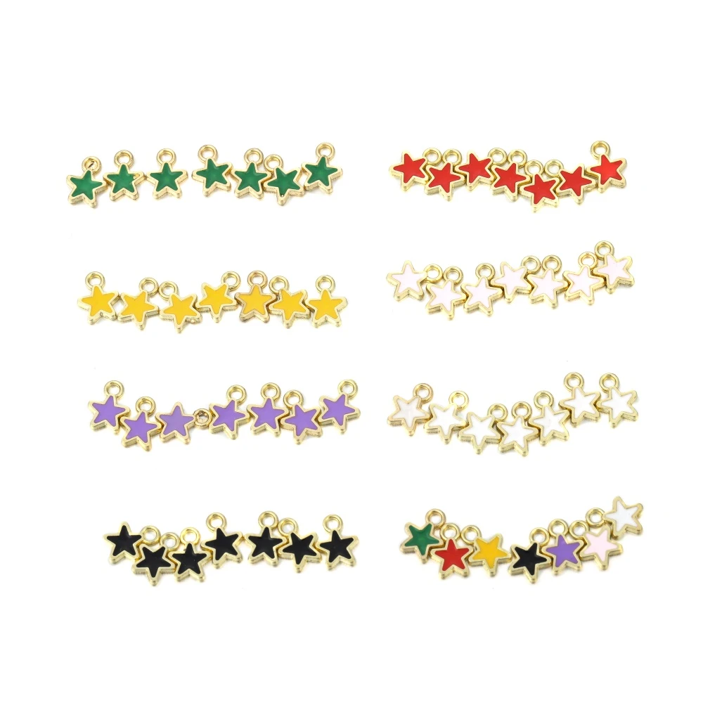 50Pcs/lot Fashion Metal Chic Mini Stars Gifts for Girl Pendant Charms Women For DIY Earrings Necklaces Jewelry Making Findings