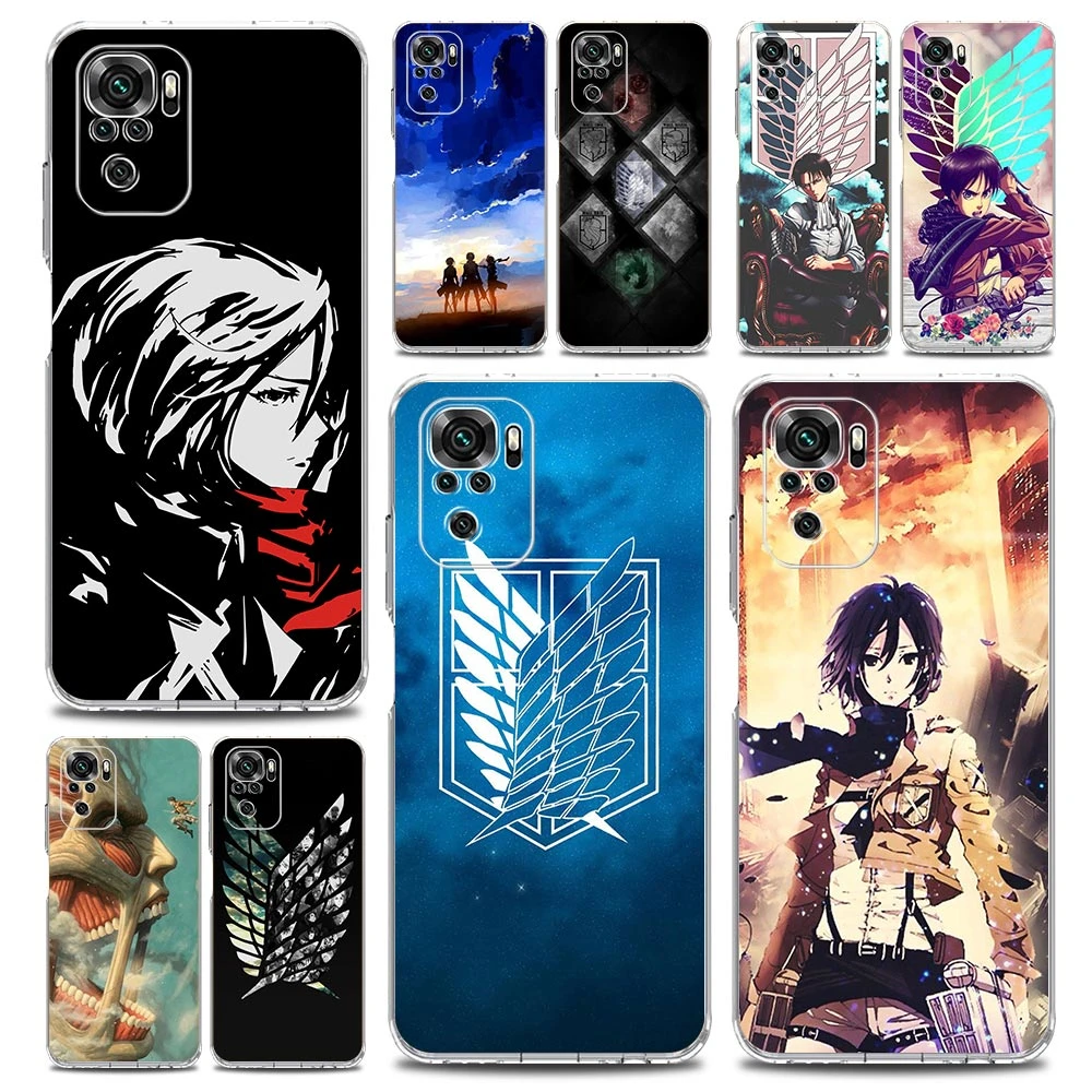 anime Attack On Titan girl Case Cover for Xiaomi Redmi Note 9 10 Pro MAX 7 8 Pro 8T 9S 9T 7A 8A 9A 9T 9C Cover Cases