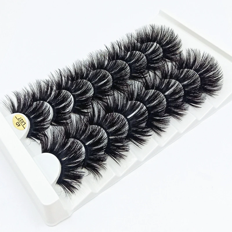 7/8/10 Pairs 3D Mink Lashes 25mm Dramatic Volume Eyelashes Mink Natural Long Silk Eyelashes Beauty Makeup Eyelash Extension Tool