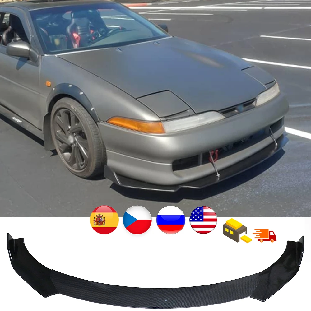 Universal Carbon Fiber/Black Car Front Bumper Lip Splitter Bumper Diffuser Guard Protector