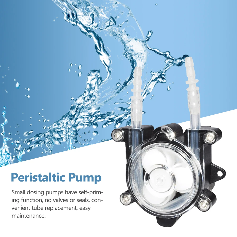 High-Flow Peristaltic Pump Miniature Dosing Pump Peristaltic Hose Pump for Lab Aquarium Chemical Analysis Liquid Dosing Pump