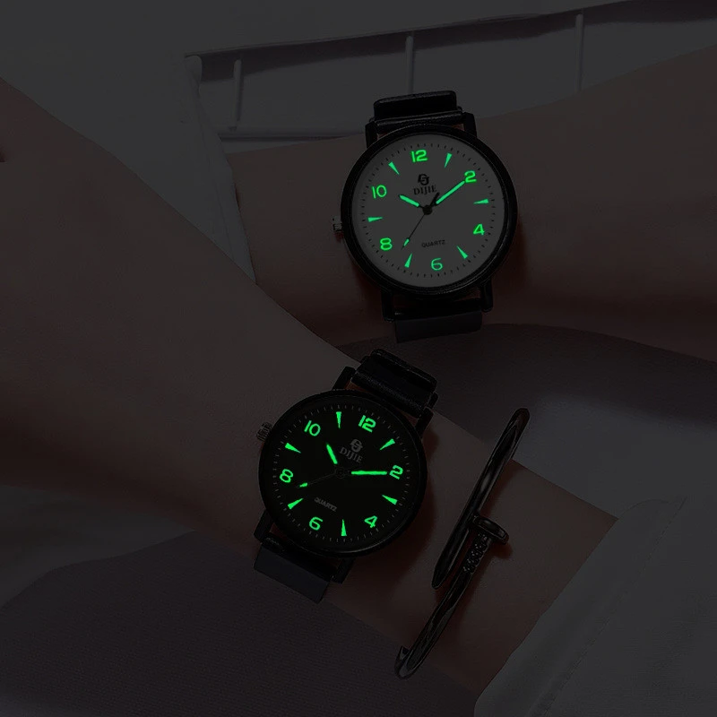 Simple Luminous Watches Women Fashion Luxury Brand Quartz Watch Casual Woman Leather Clock Ladies Wristwatch Clock Montre Femme
