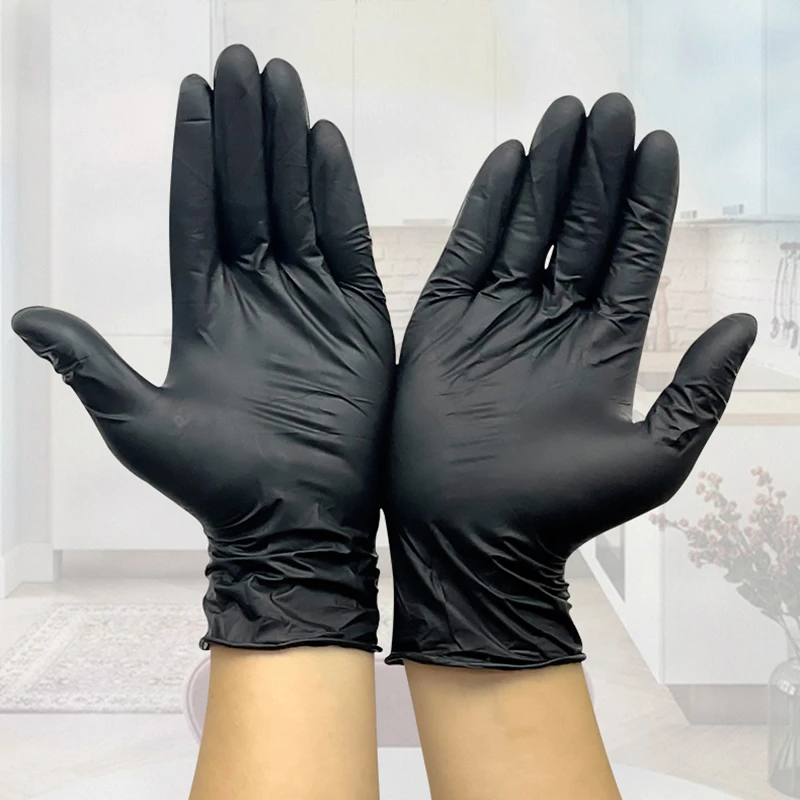 Black Gloves Disposable Latex Free Powder-Free Exam Glove Size Small Medium Large X-Large Nitrile Vinyl Hand Cover S XL