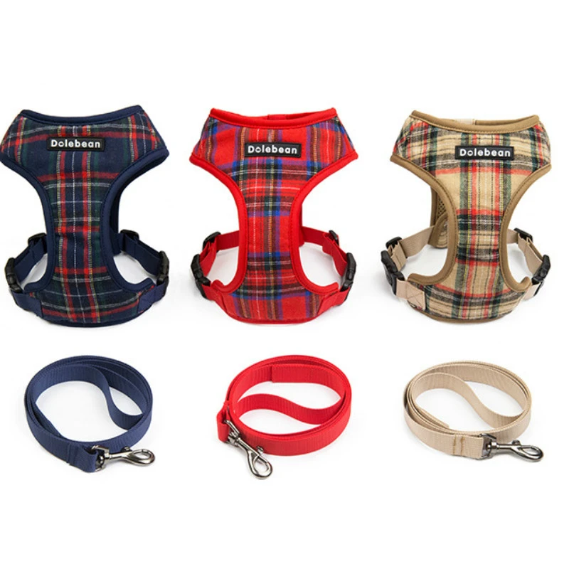 Pet Supplies Leash Set Dog Harness Dog Vest Pet Leash Polyester Brace Chest Strap Buckle Design Can Adjust The Bust Size