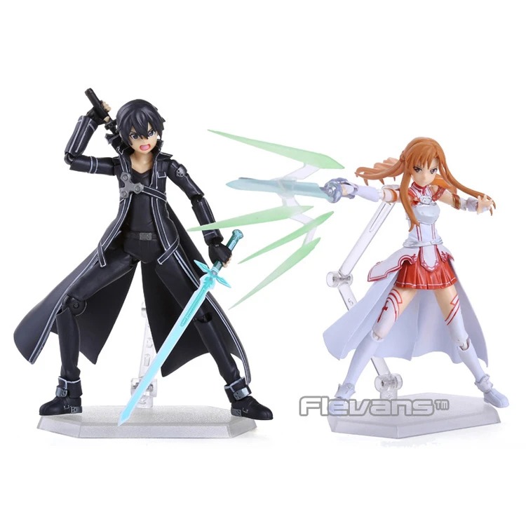 Sword Art Online S.A.O Kirito Kazuto Figma 174 Asuna Figma 178 PVC Action Figures Toys