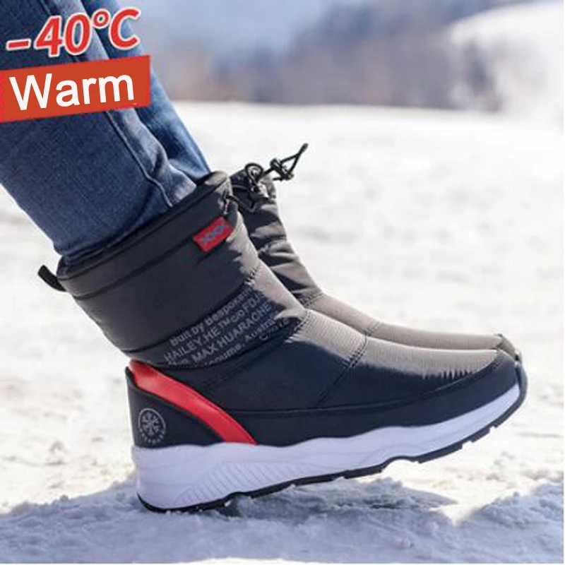 2021 women winter boots non-slip waterproof snow boots women thick plush zipper warm ankle boots for woman -40 degrees