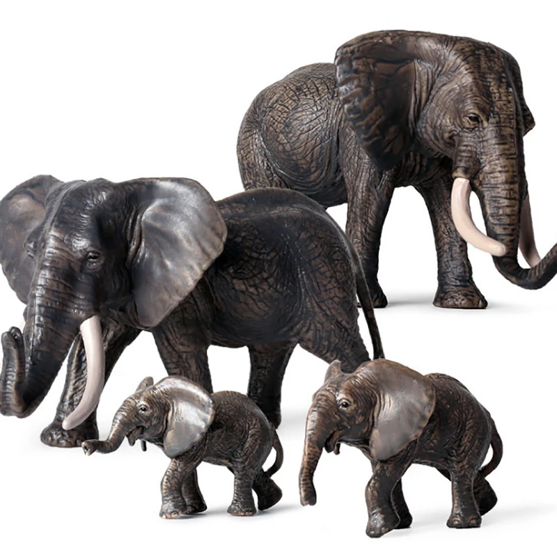 Small Size African Elephant Animal Figure Collectible Toys Wild Animal Action Figures Kids Plastic Cement Toys