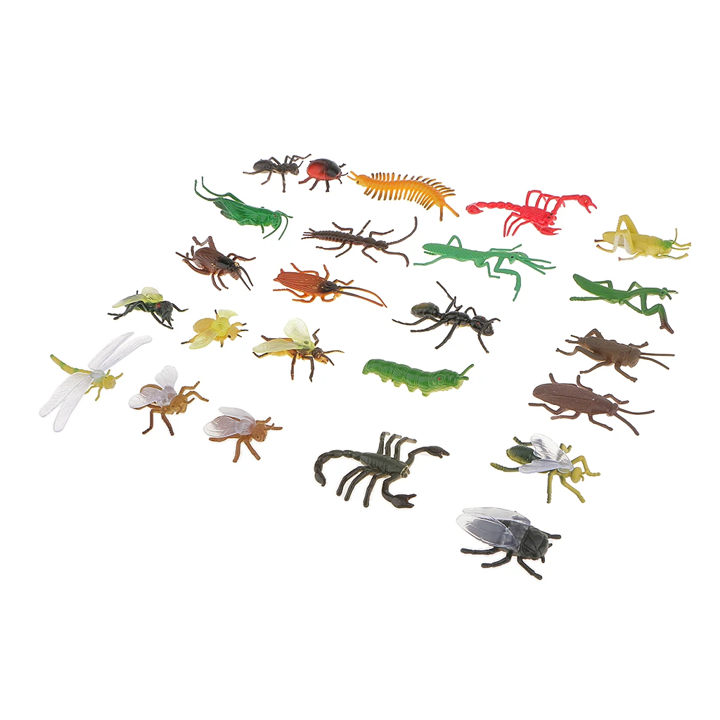 24x Plastic Insect Model  Scorpion Bee Ant Bugs Kids Educational Toys
