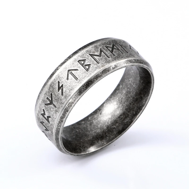 Beier Stainless steel Odin Norse Viking Amulet Rune MEN Ring fashion  words Retro Jewelry  LR-R133