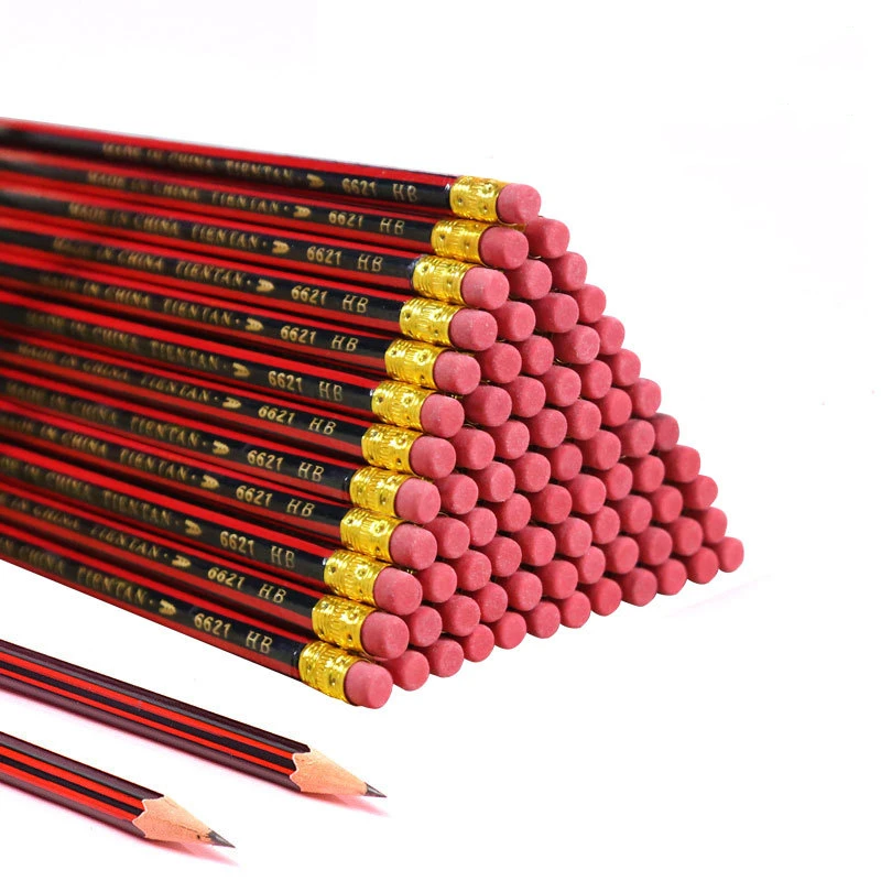 10pcs/20pcs/30pcs / Lot Sketch Pencil Wooden Lead Pencils HB Pencil With Eraser for Children Learn Drawing Pencil