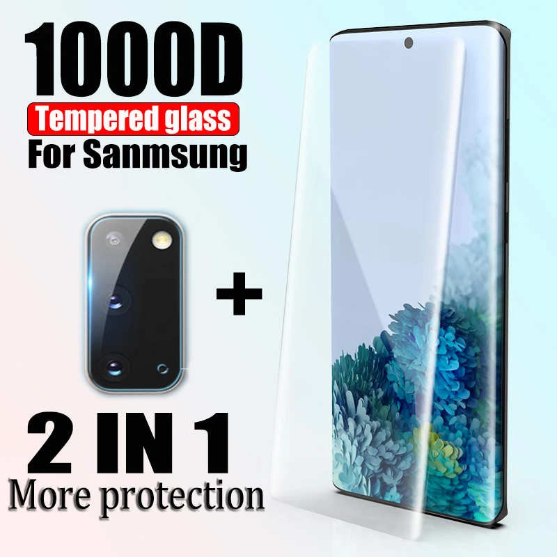 1000D Tempered Glass Film For Samsung Galaxy S21 S20 S10 S8 S9 Plus S10E Screen Protector Note 20 Ultra 10 8 9 Protective Glass
