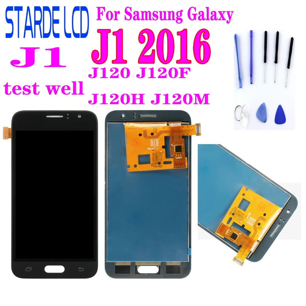 LCD For Samsung Galaxy J1 2016 J120 J120F J120H J120M LCD Display Touch Screen Digitizer Assembly Can Adjust Brightness Repair