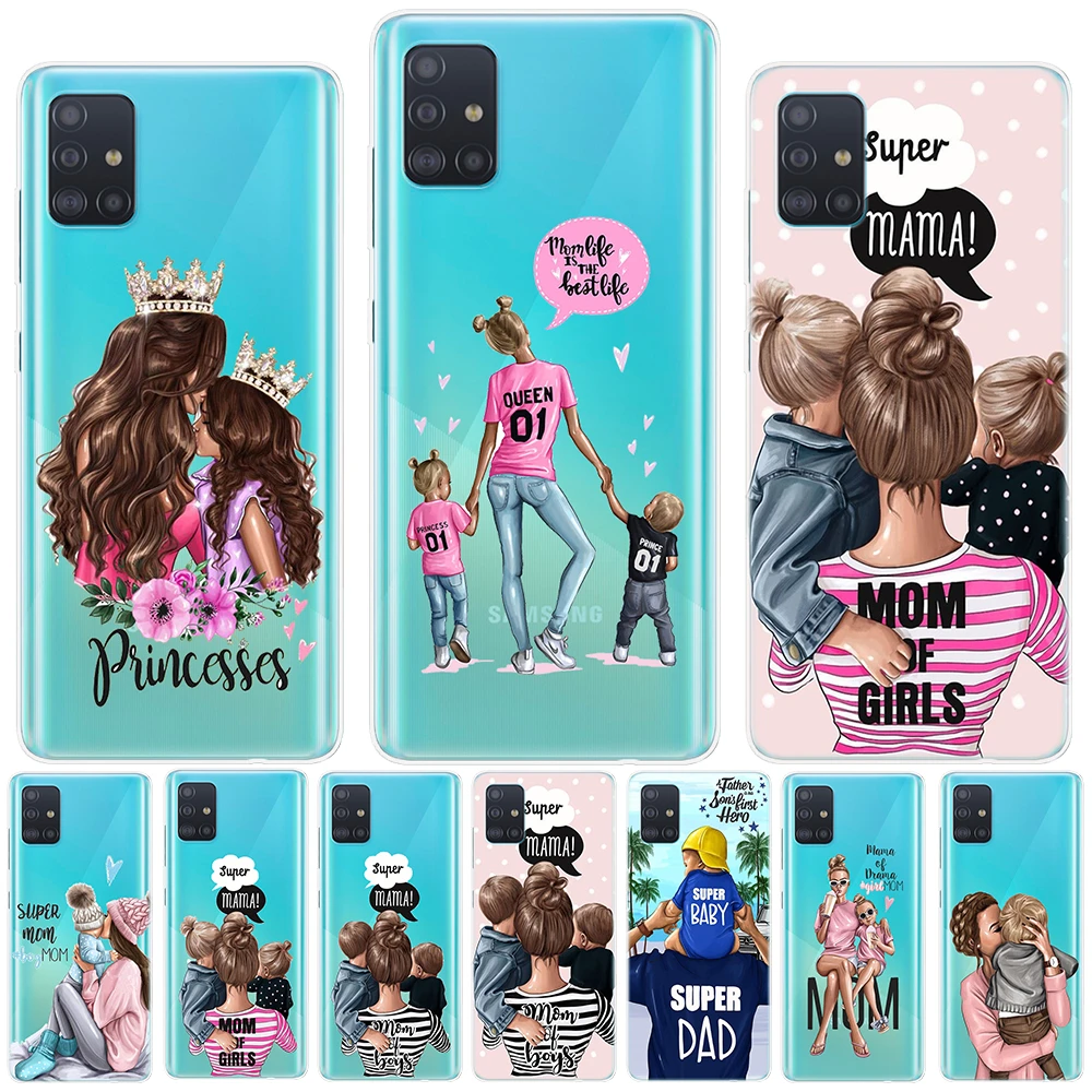 Spuer MAMA Baby Mom Girl Silicone Case For Samsung Galaxy A01 A51 A71 A50 A70 S20 Plus S20 Ultra Note 10 Lite Pro Soft TPU Cover