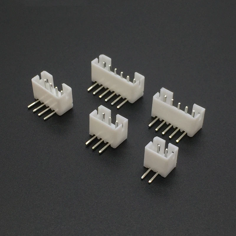 50Pcs PH 2.0mm 2 3 4 5 6 7 8Pin Right-Angle JST Socket Male Connector White 90 Degree Foot Needle Holder PH 2.0 MM