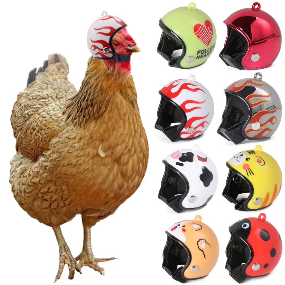 Chicken Helmet Cap Pet Protective Gear Sun Rain Protection Helmet Toy Bird Hens Small Pet Supplies Costumes Accessories