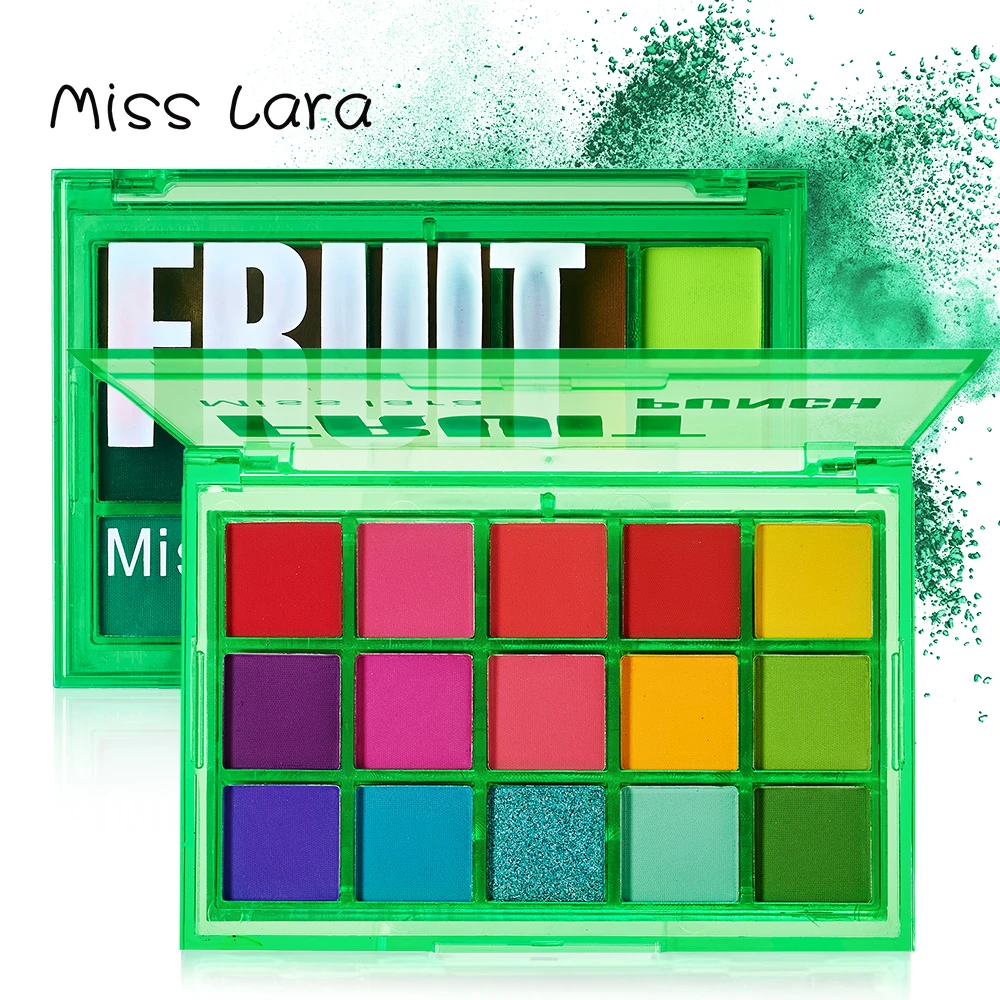 Miss lara  Makeup Sweet Party Eyeshadow Pallete Neon Palette 15 Shimmer Glitter Matte Shades Matellic Nude Blendable Pigment
