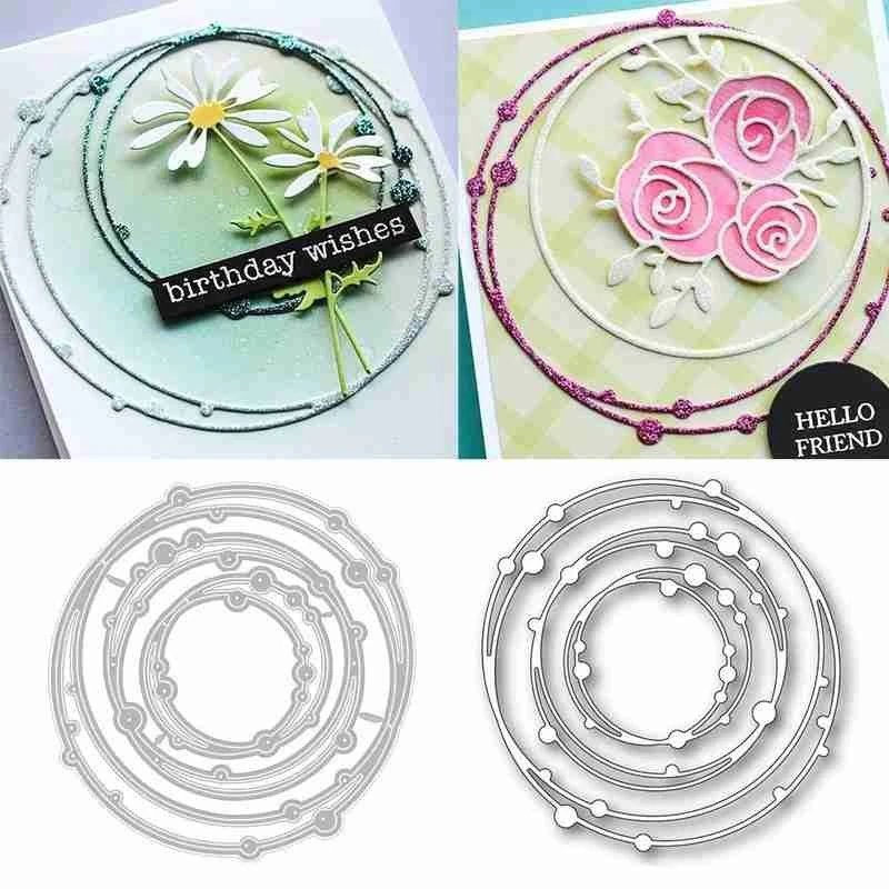 3d Spot Coil Circle Ring Cutting Dies Cake Decoration Metal Mold Scrapbook Embossing Paper Craft Knife Mould Stencil Stamps Dies