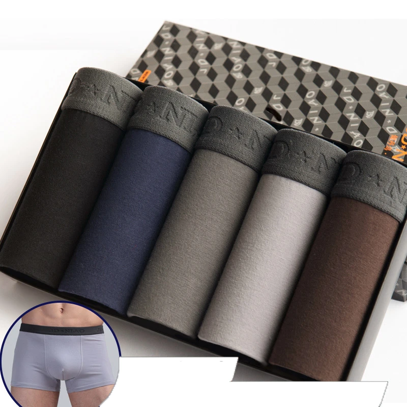 5Pcs/lot Men Underwear Cotton Boxer Men Underpants Comfortable Breathable Men's Panties Underwear Trunk  Boxershorts Man Boxer