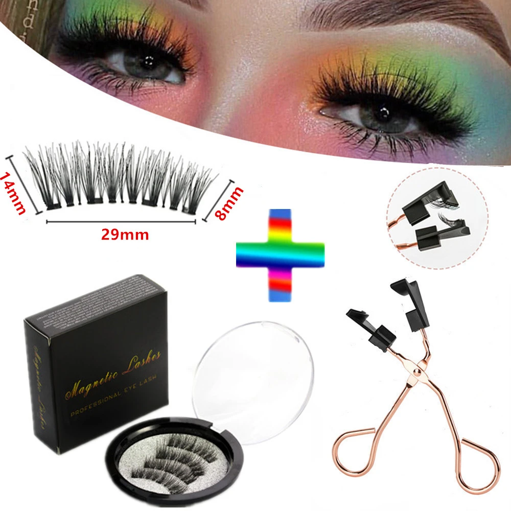 4/5 magnet eyelashes. Natural magnetic eyelashes are handmade. Natural thick and soft eyelashes can be reused many times.