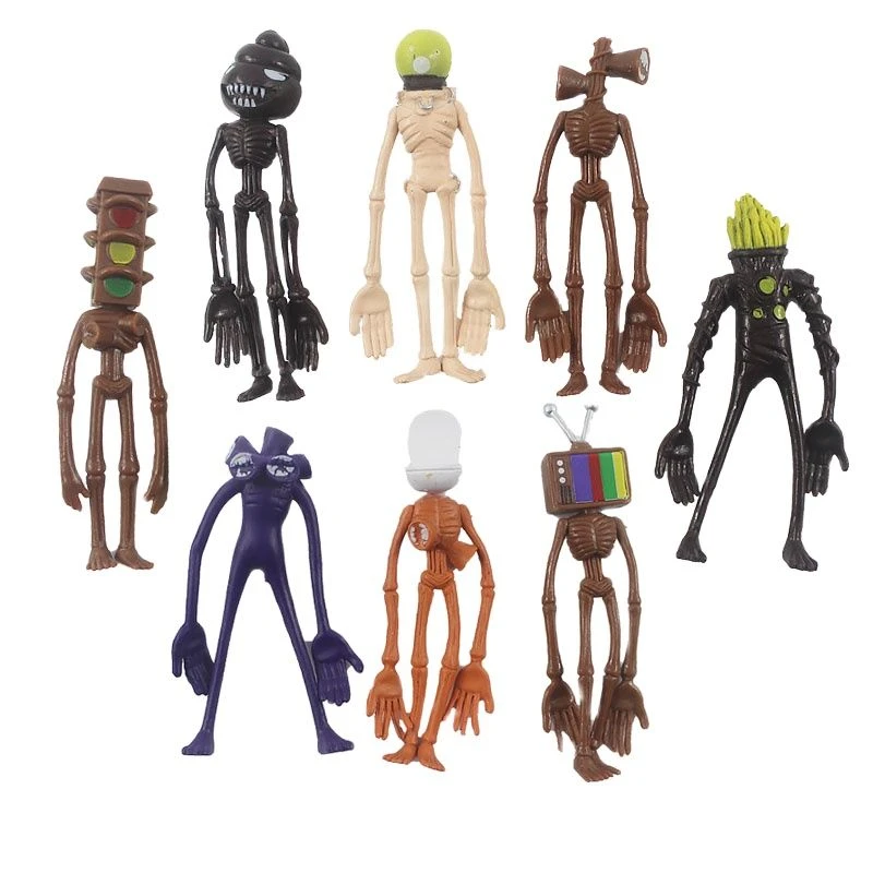 New 8pcs/set 11cm Siren Head PVC Toy Action Figures Sirenhead Figure Horror Models Sculpture Legend Foundation Toys Gifts