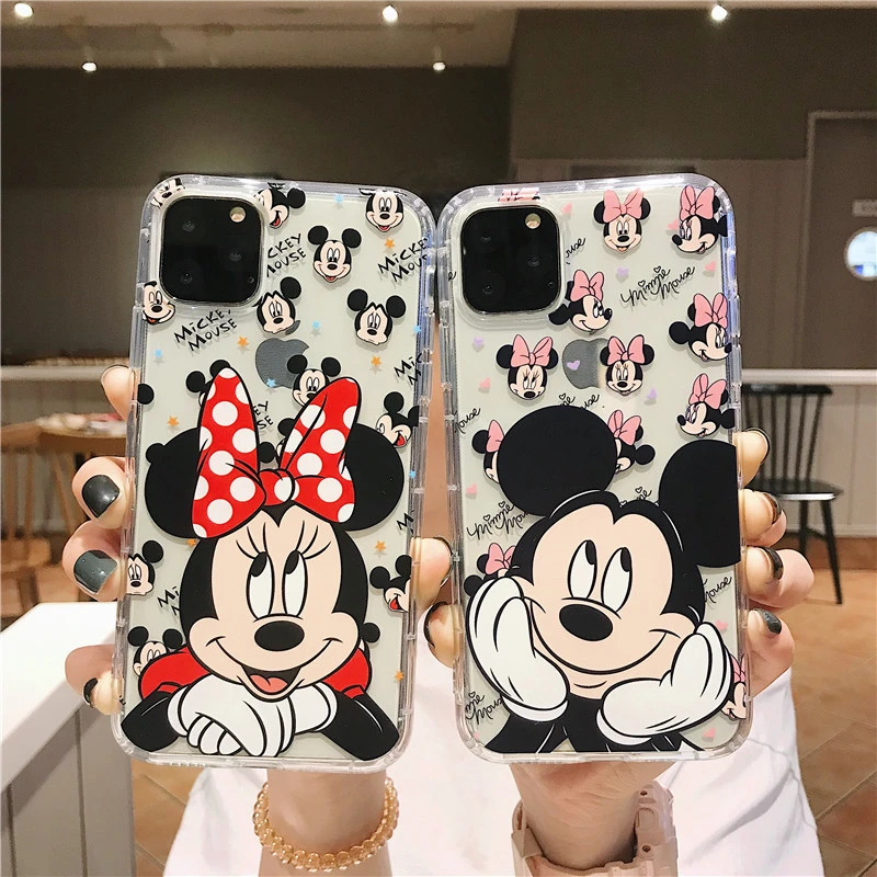 Cute Cartoon Disney Mickey Minne Silicone Case For iPhone 12 11 Pro Max Mini X XR XS Max 7 8 6s Plus SE Shockproof Soft Cover