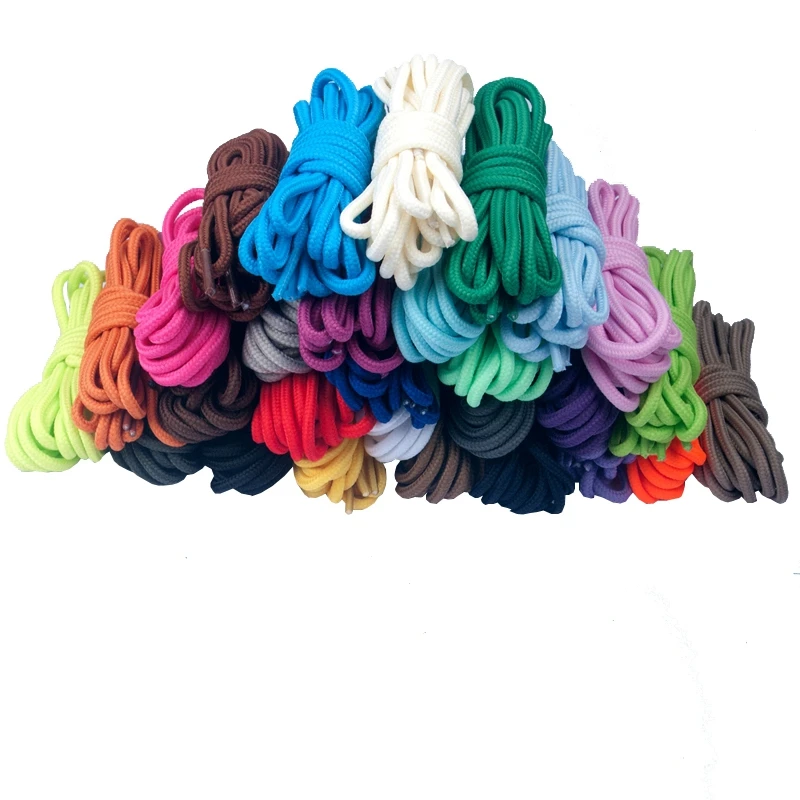 60-180CM Round Shoe Laces Boot Shoelaces Shoe Strings Ropes Polyester Laces 24 Colors Available