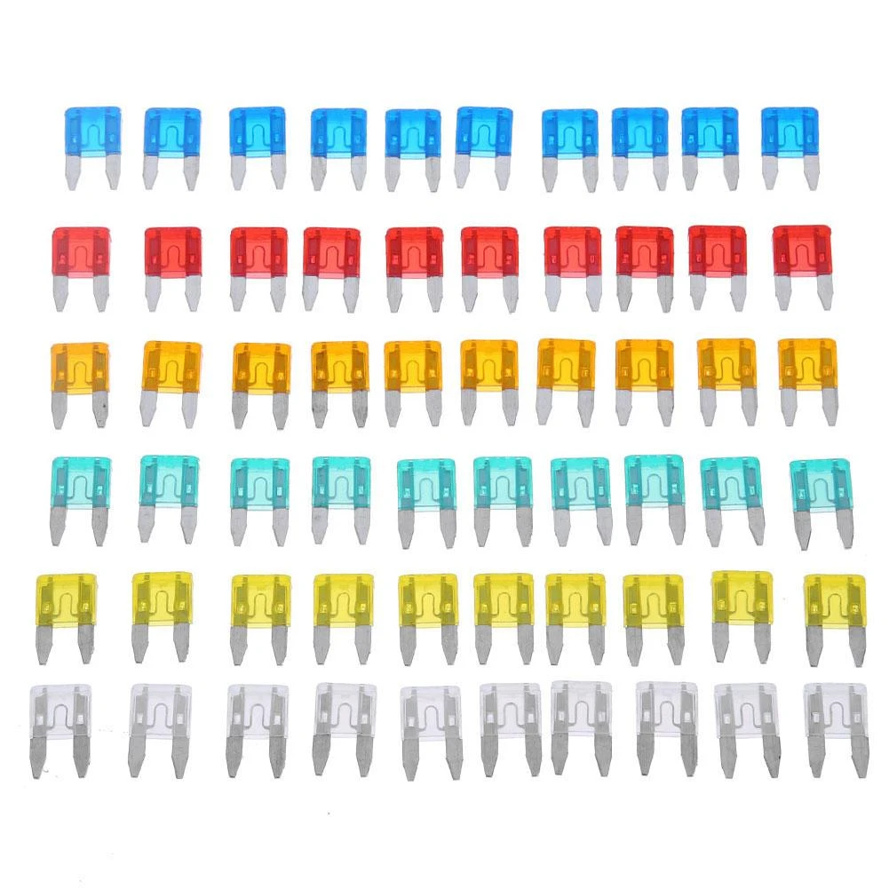 VODOOL 60PCS MINI Car Fuses 5A 10A 15A 20A 25A 30A Mixed Set Kit Amp with Box Clip Assortment Auto Blade Type Fuse Set Truck