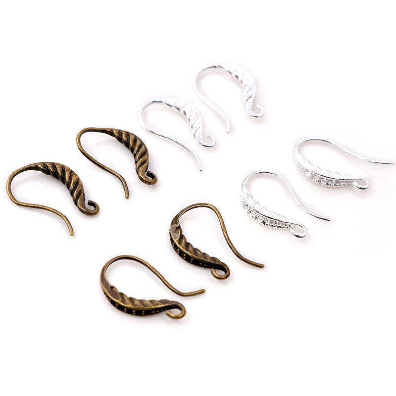 10pcs ( 5pair) 18*13mm Bright Silver Plated And Bronze Plated Popular Ear Hooks Earring Wires for Women Fashion Jewelry Earrings
