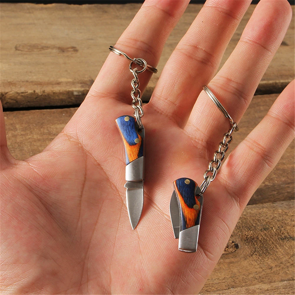Pocket Mini Blade Fold Key Ring Portable Outdoor Camp Knife Keychain Peeler Survive Kit Gadget Package Box Opener Multi Tools