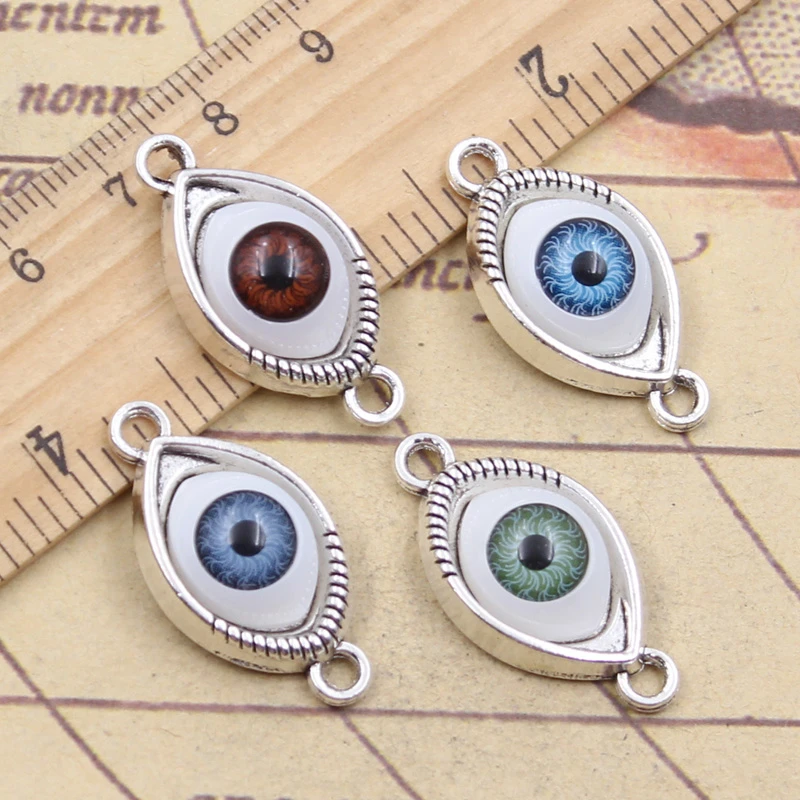 10pcs Charms 4colors Devil Eye 30x15mm DIY Retro Jewelry for Braclet Necklace Antique Making DIY Handmade Craft