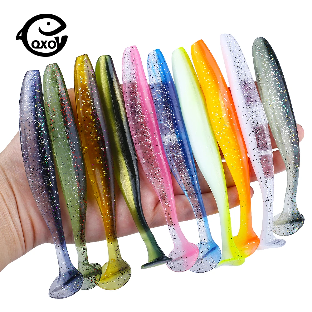 QXO 10pcs/Lot 7cm 10cm 13cm Soft Worm Lures Silicone Bait Sea Fish Pva Swimbait Wobblers Goods For Fishing Artificial Tackle