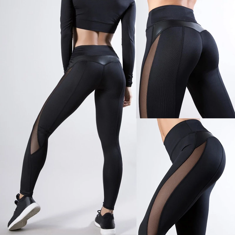 2019 Women Leggings Sexy Pants Push Up Fitness Gym Leggins Running Mesh Leggins Seamless Workout Pants Femme High Waist Mujer