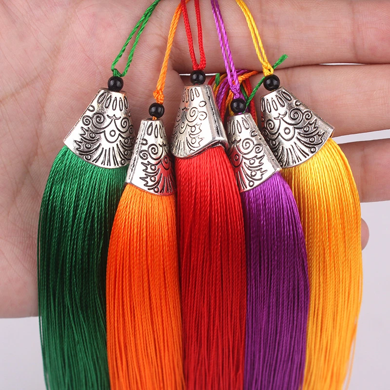 2pcs/lot 17cm Tassel Decorative Silk Diy Tassels Silk Tassel Sewing Fabric Accessorie Fringe Trim For DIY Pendant Tassel Decor