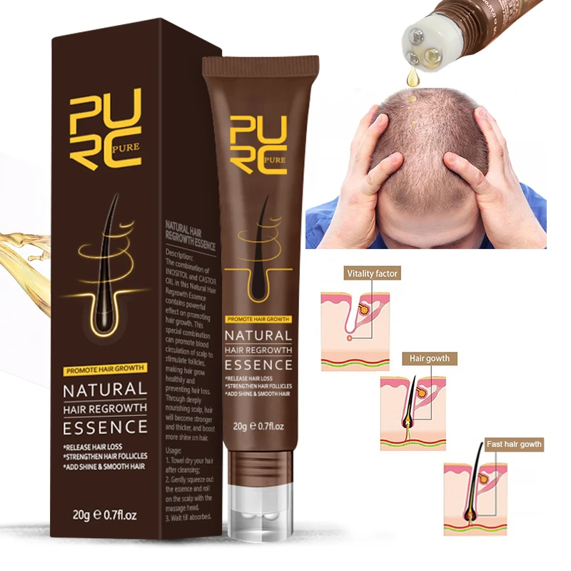 PURC Hair Growth Oil Prevent Hair Loss Treatment Ginger Extract Growing Hair Products for Hair Care and Scalp