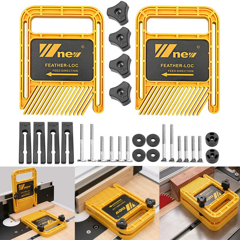 Extended Feather Loc Board Set Multi-purpose Woodworking Engraving Machine Double Featherboards Miter Gauge Slot DIY Tools