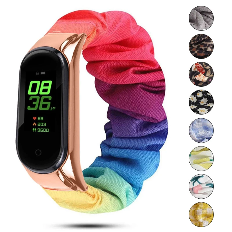 12 colors elastic strap for Xiaomi Mi Band 5 4 Interchangeable bracelet Mi Band 4 correa wristband Breathable strap for miband 5