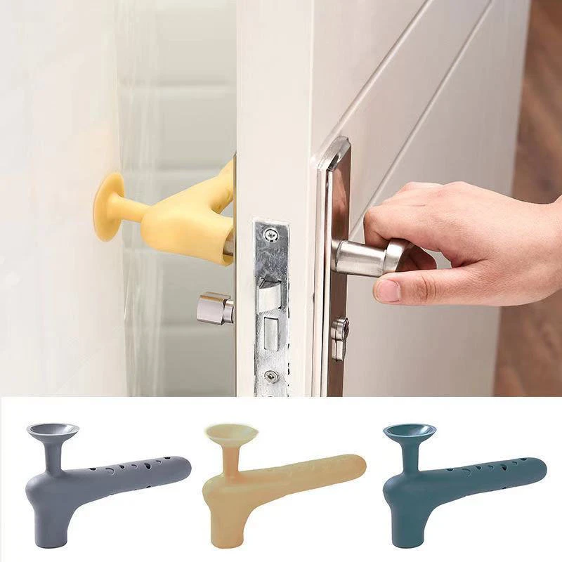 Silicone Door Handle Protective Cover Anti-collision Baby Safety Protect Noiseless Suction Cup Doorknob Door Knob Cover