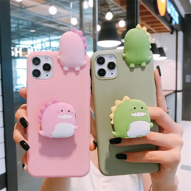 3D Cute Cartoon Dinosaur soft case For Huawei P20 Lite P40 P30 Pro P10 P9 Lite 2017 Cover P Smart 2019 2020 Y5P Y6 Y7 Y9 2019