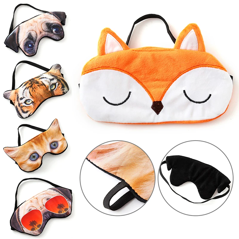 1Pcs Cute 3D Sleeping Eye Mask Eyeshade Cover Shade Eye Patch Soft Portable Travel Animal Blindfold