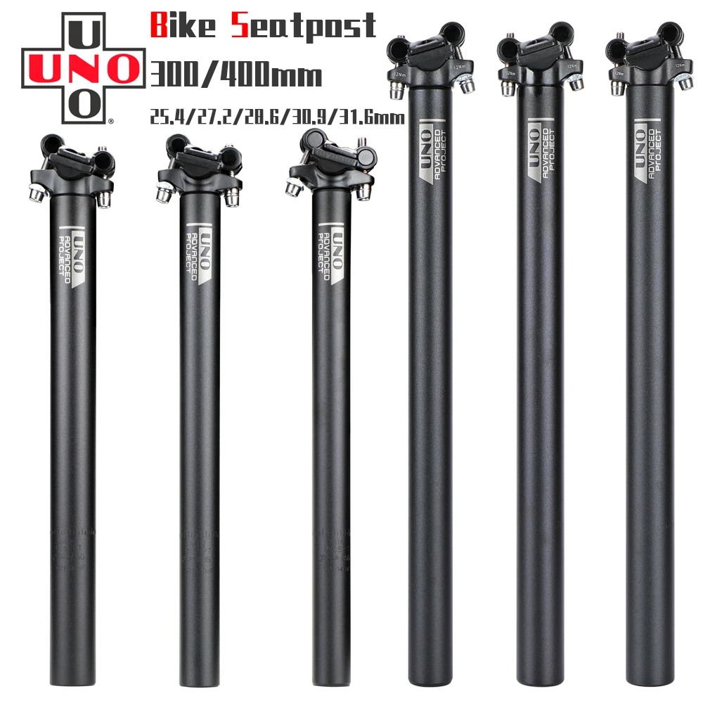 UNO Bicycle Seatpost Ultralight Aluminum MTB Road Mountain Bike Seat Post Seat Tube 25.4/27.2/30.9/31.6*350/400mm Bicycle Parts