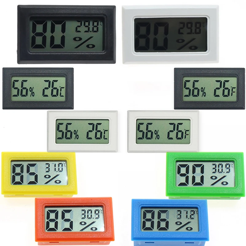 1Pc Mini Indoor Digital LCD Temperature Humidity Meter Thermometer Hygrometer for Home for Pet Reptile House