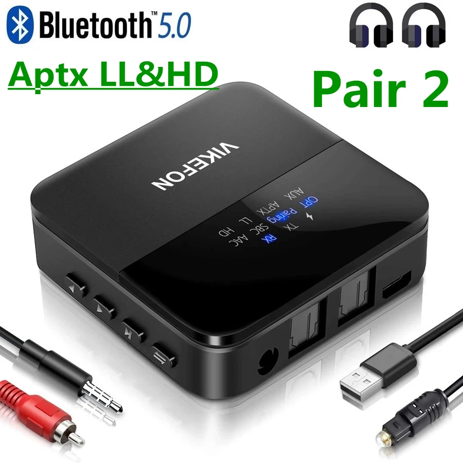 CSR8675 AptX HD LL Low Latency Bluetooth 5.0 Audio Transmitter Receiver Wireless Adapter RCA SPDIF 3.5mm Aux Jack for TV PC Car