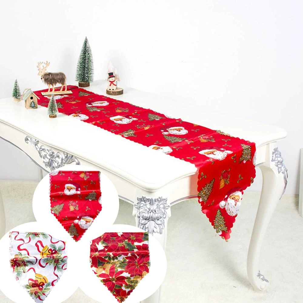 Polyester Christmas Table Runner Table Flag Christmas Decoration For Home Product Christmas Gift Natal Noel 2020 New Year Gift