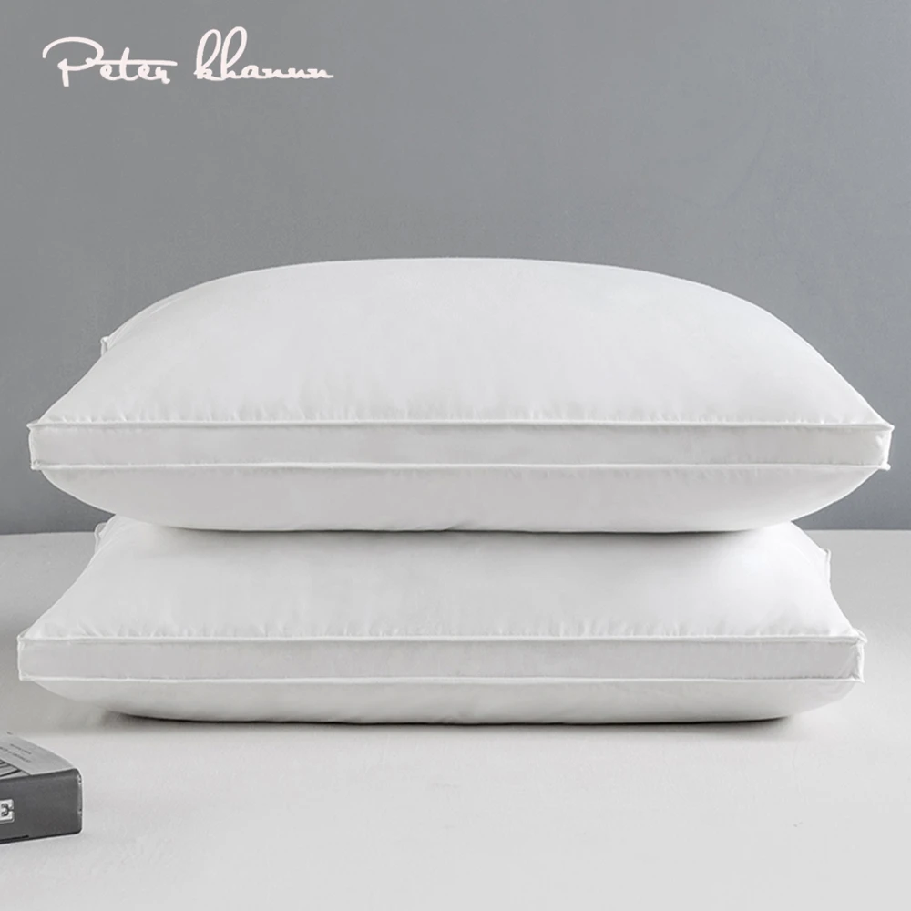 Peter Khanun Sleeping Pillows Neck Protection Orthopedic Pillow Goose Down Feather Filling Slow Rebound 100% Cotton Cover 050