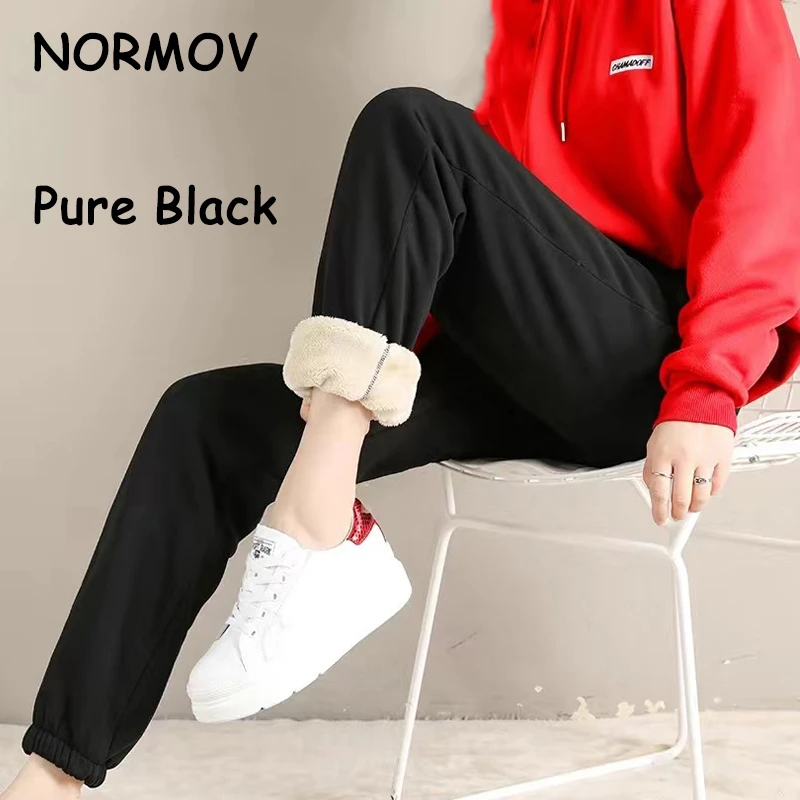 NORMOV Women's Winter Leggings Cold-Resistant Solid Color Leggings Stretchy Comfortable Keep Warm And Fleece Leggings Warm Pants