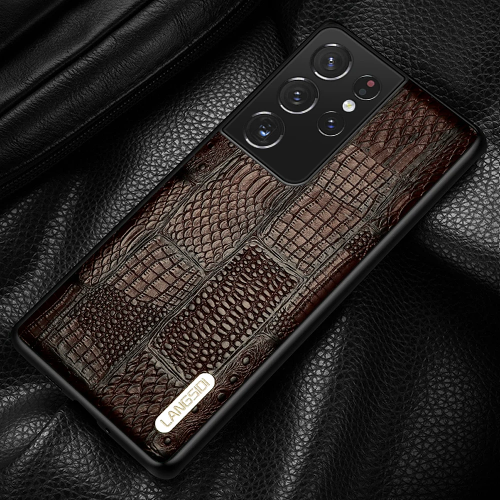 Retro Genuine Leather Cover Case For Samsung Galaxy S21 Ultra S20 FE S8 S9 S10 S21 Plus A32 A52 A72 A50 A71 A51 Note 20 10 9 M31