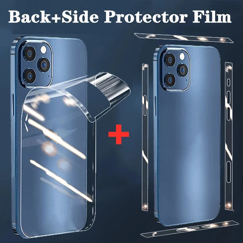 Hydrogel Film For iPhone 12mini 13 12 Pro Max Back Screen Side Border Full Cover Protector Film For iPhone 12 13 Pro Not Glass