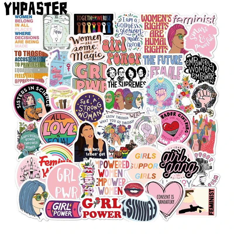 10/30/50Pcs Feminist cartoon forced girl stickers are suitable for motorcycle mobile phone laptop electric bicycle no repetitive