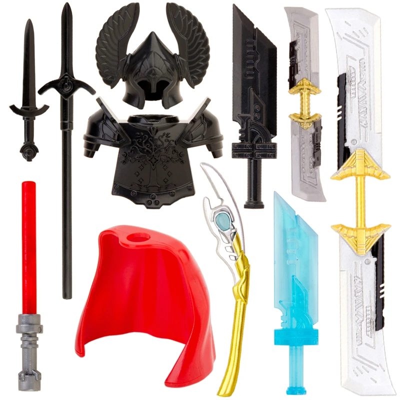 Koruit Mediaeval Times Weapons For 4cm Mini Dolls Cloud Thano Sword Scepter MOC Building Blocks Brick Toys For Children